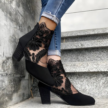 Bottines à lacets pour femmes avec talons blocs 2