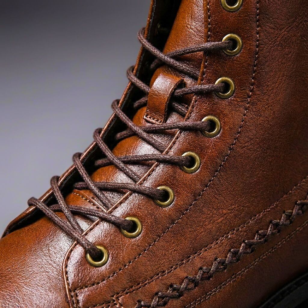 Bottines à lacets pour homme avec détail tressé sur le côté 3