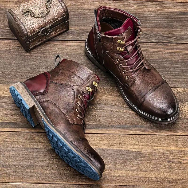 Bottines à lacets pour homme avec fermeture éclair latérale 3