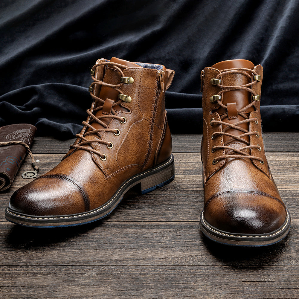 Bottines à lacets pour homme avec fermeture éclair latérale 5