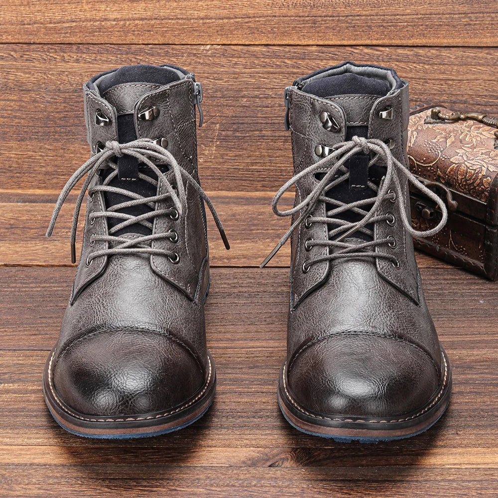 Bottines à lacets pour homme avec fermeture éclair latérale 6