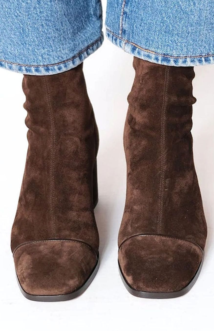 Bottines en daim pour femme avec talon bloc 2