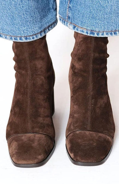 Bottines en daim pour femme avec talon bloc 2