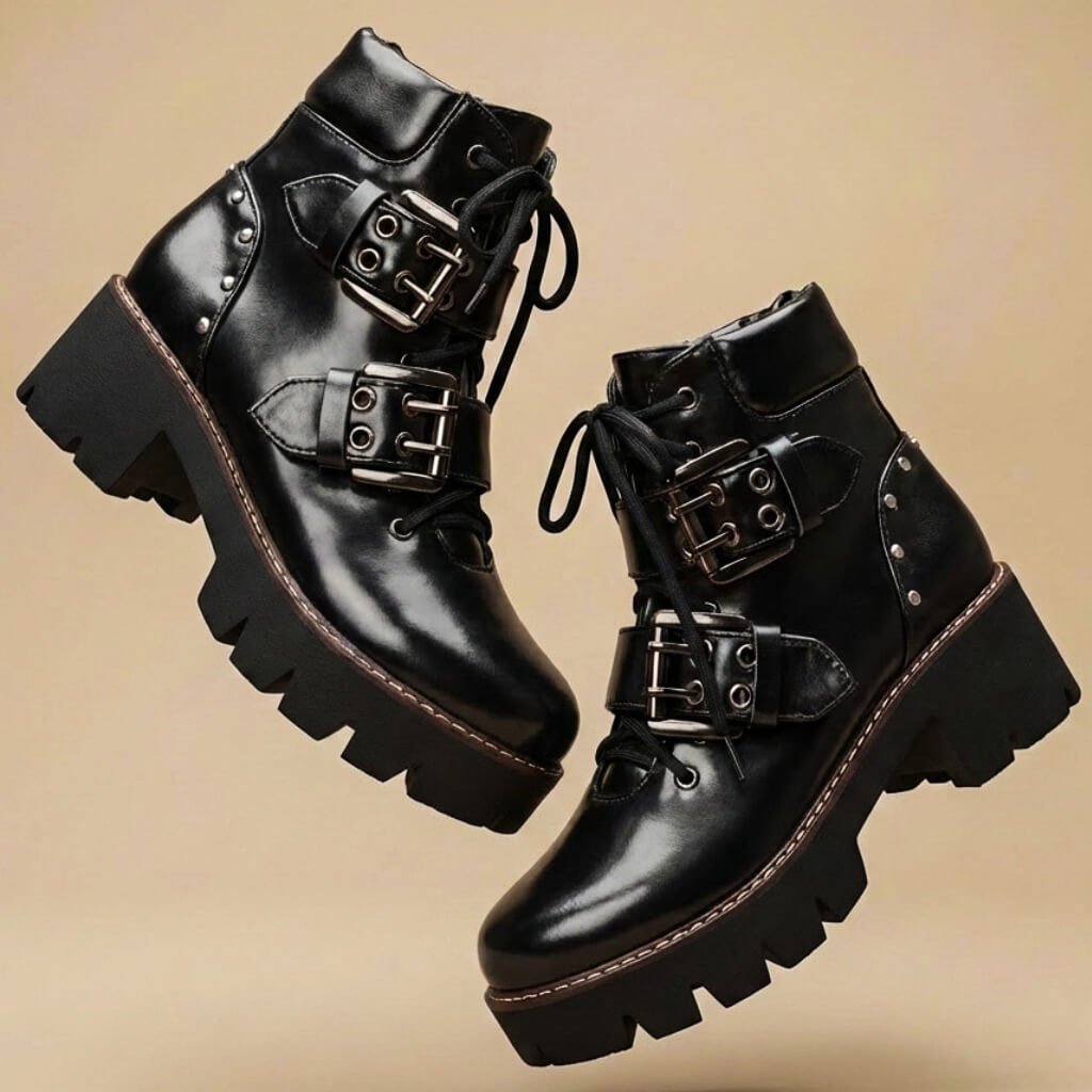 Bottines pour femme à motif léopard avec brides à boucles 2