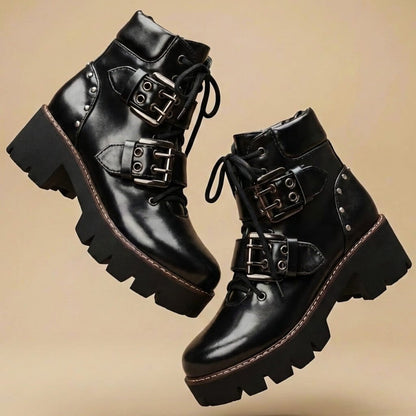 Bottines pour femme à motif léopard avec brides à boucles 2