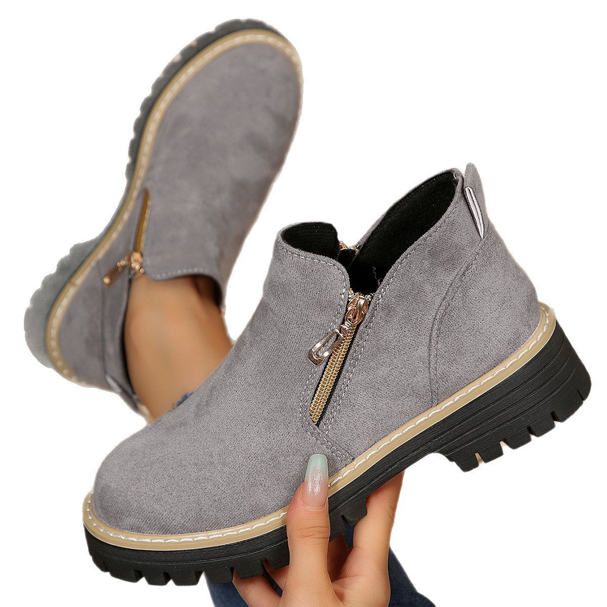 Bottines pour femme avec fermetures éclair latérales et semelles crantées 11
