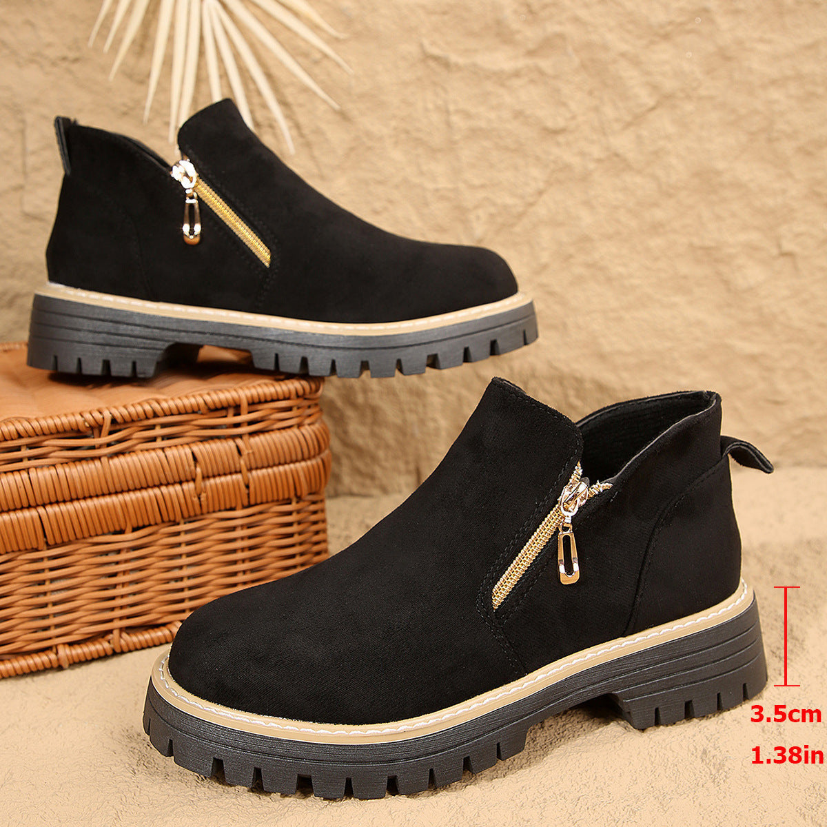 Bottines pour femme avec fermetures éclair latérales et semelles crantées 2