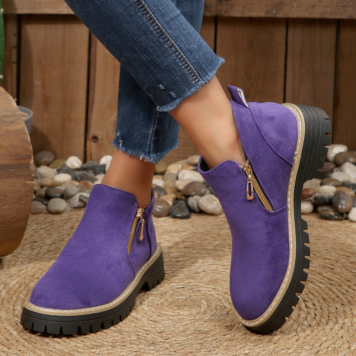 Bottines pour femme avec fermetures éclair latérales et semelles crantées 3