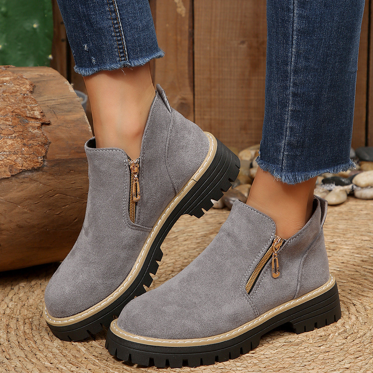 Bottines pour femme avec fermetures éclair latérales et semelles crantées 5