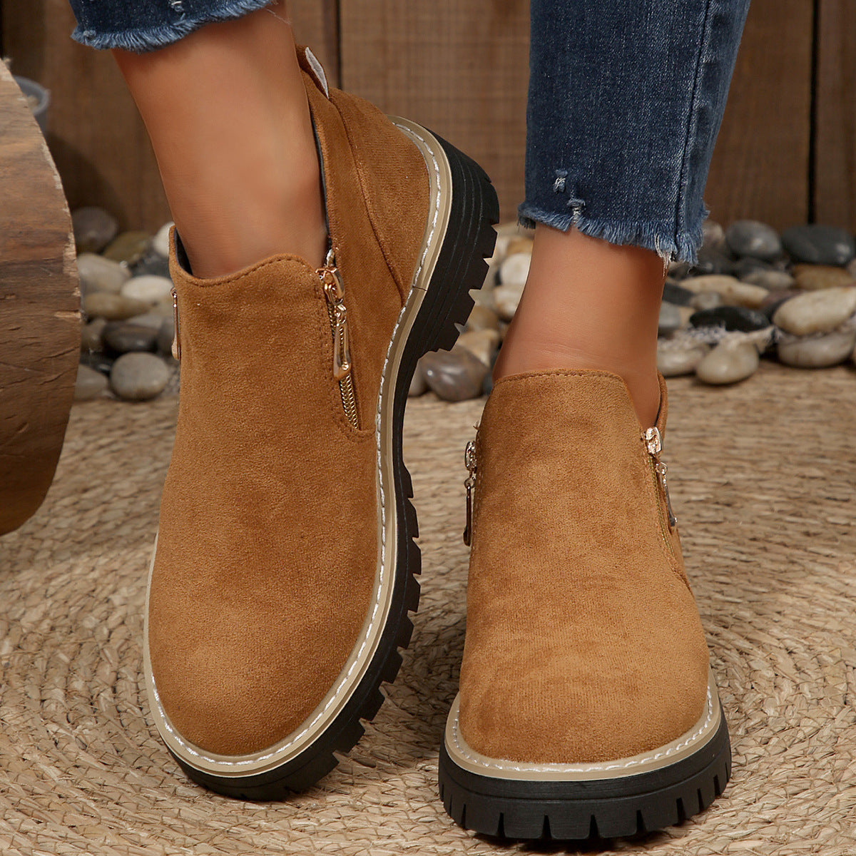 Bottines pour femme avec fermetures éclair latérales et semelles crantées 6