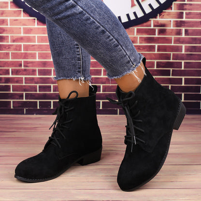 Bottines pour femme avec talon bloc et fermeture à lacets 3