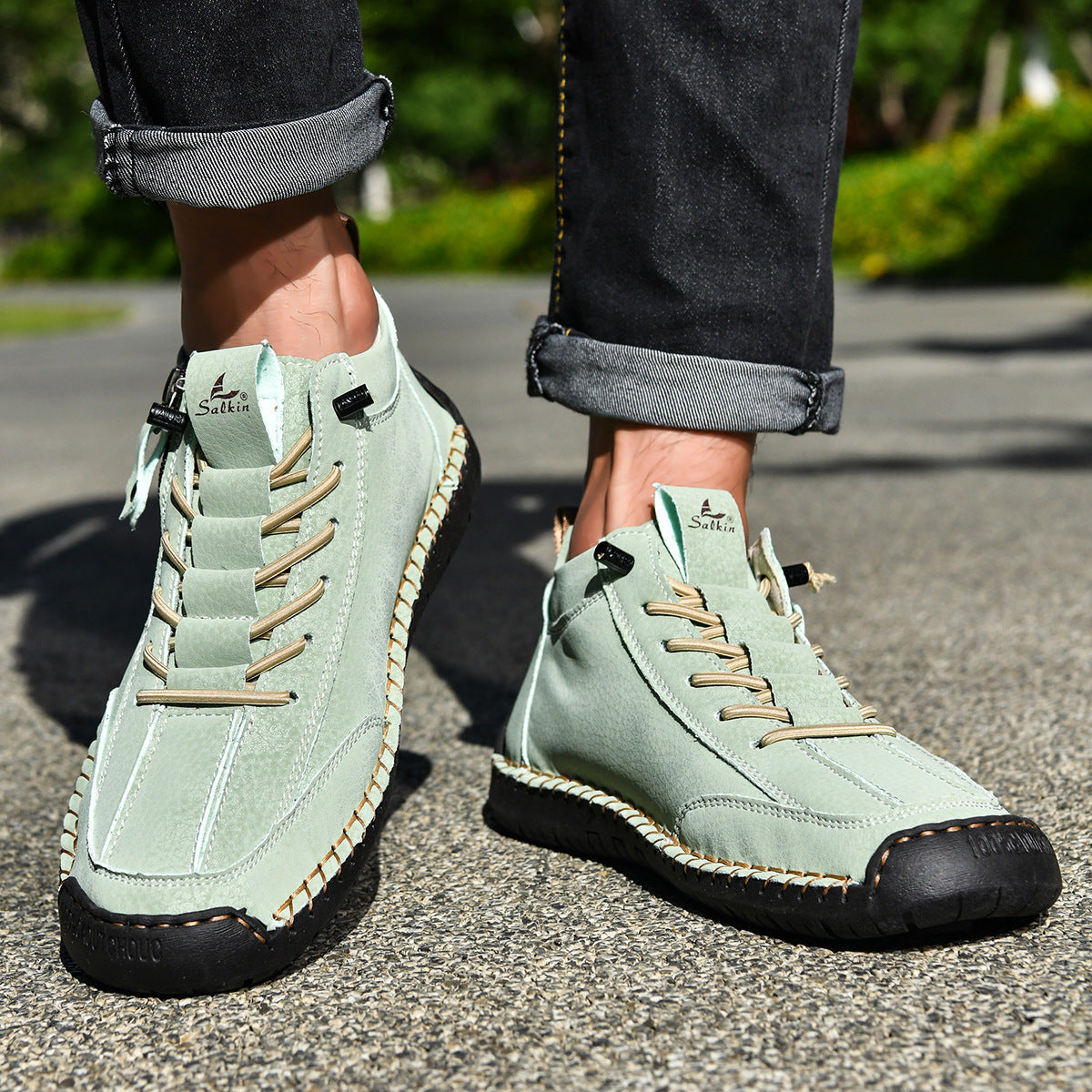Bottines pour homme avec fermeture éclair latérale et lacets 23