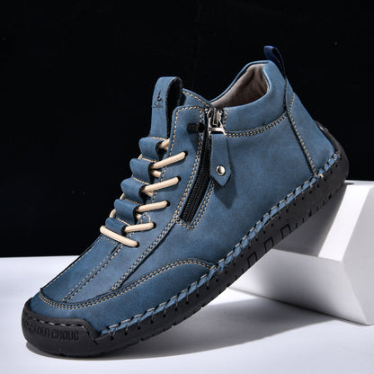 Bottines pour homme avec fermeture éclair latérale et lacets 28