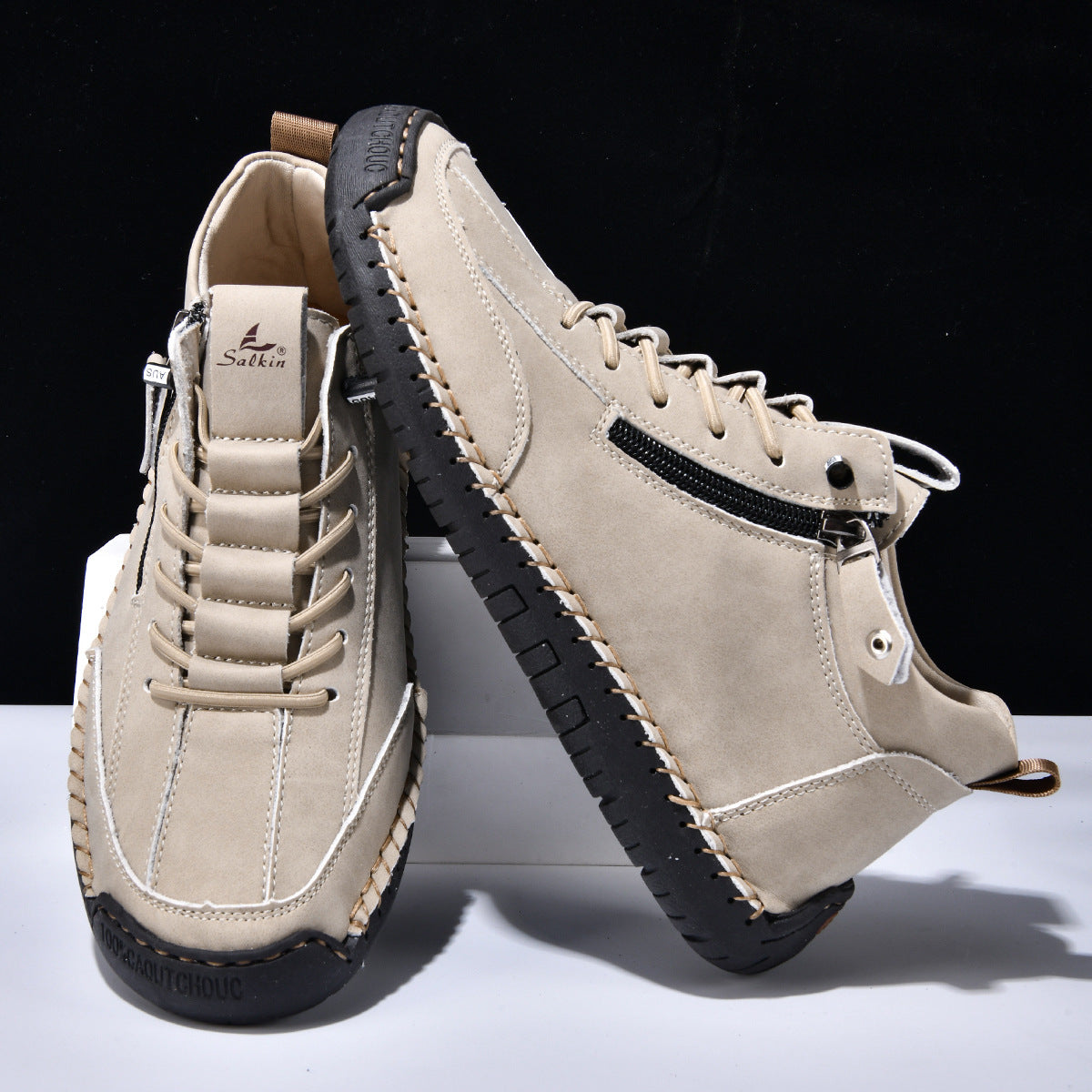 Bottines pour homme avec fermeture éclair latérale et lacets 3