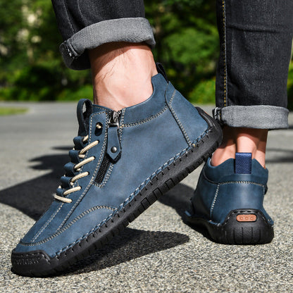Bottines pour homme avec fermeture éclair latérale et lacets 31