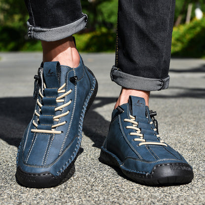 Bottines pour homme avec fermeture éclair latérale et lacets 32