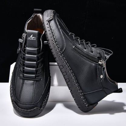 Bottines pour homme avec fermeture éclair latérale et lacets 33
