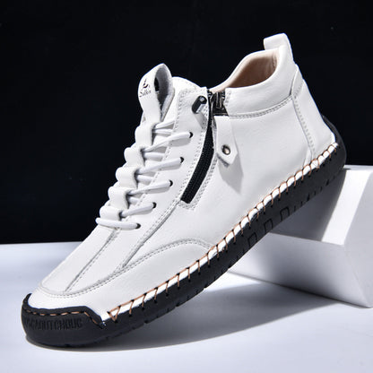 Bottines pour homme avec fermeture éclair latérale et lacets 4