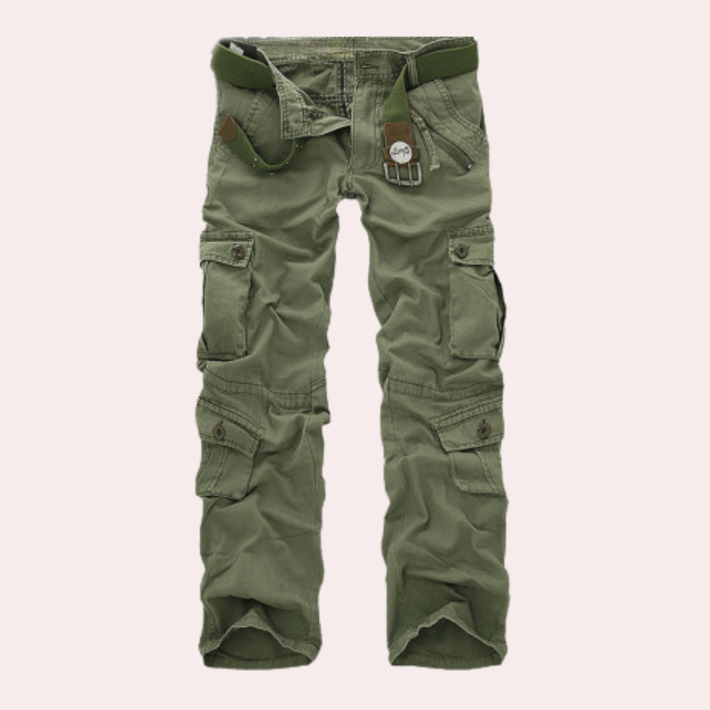 Homme Pantalon avec Poches Multiples et Structure de Ceinture