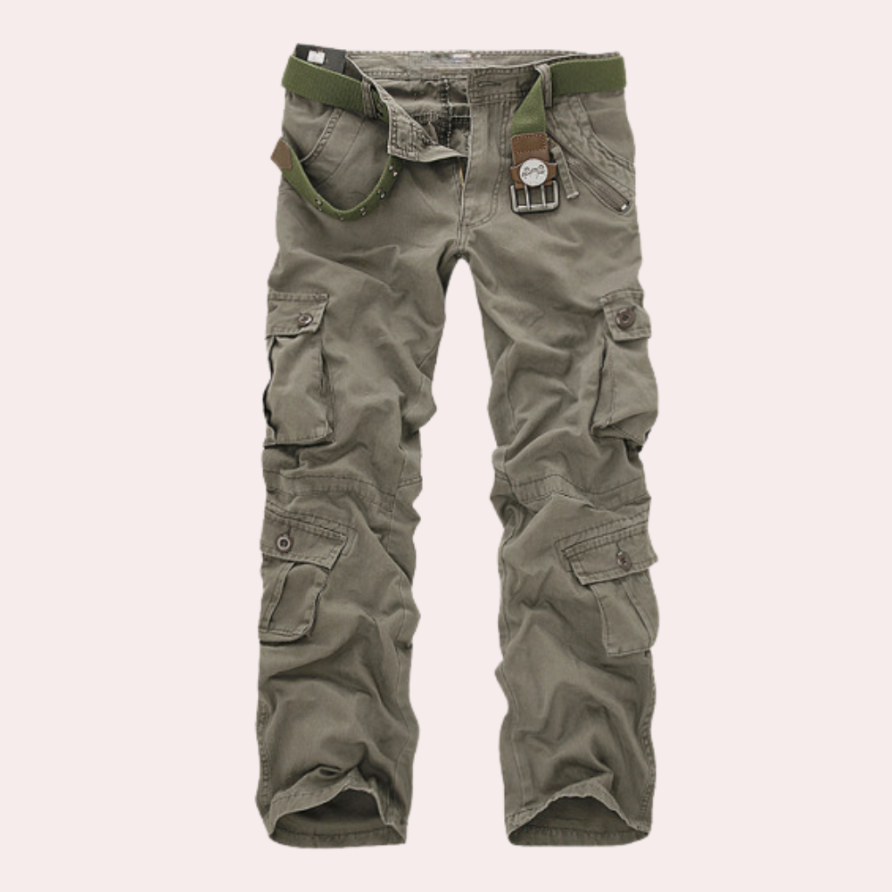 Homme Pantalon avec Poches Multiples et Structure de Ceinture