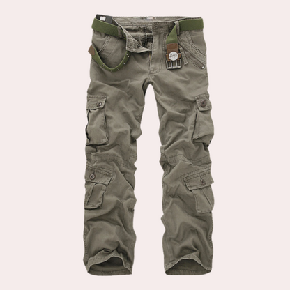 Homme Pantalon avec Poches Multiples et Structure de Ceinture