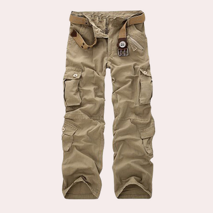 Homme Pantalon avec Poches Multiples et Structure de Ceinture