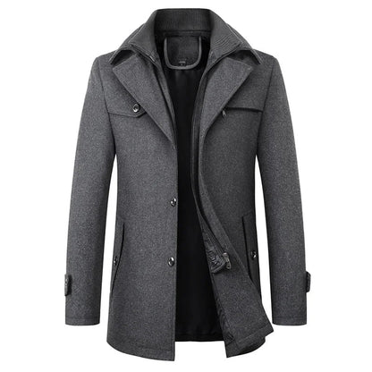 Caban mi-long pour homme avec couche intérieure zippée 2