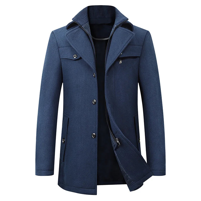 Caban mi-long pour homme avec couche intérieure zippée 3