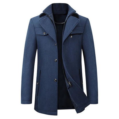 Caban mi-long pour homme avec couche intérieure zippée 3