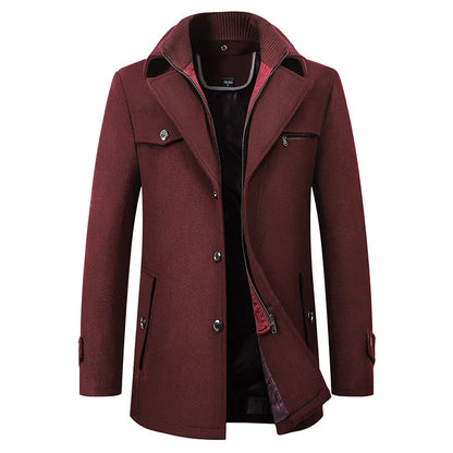 Caban mi-long pour homme avec couche intérieure zippée 4