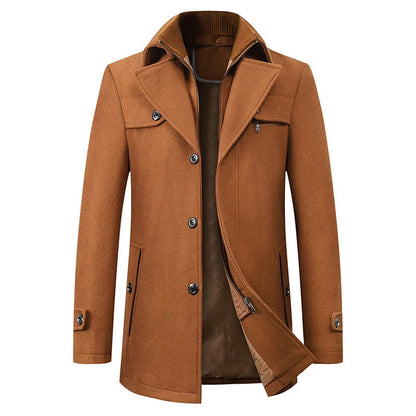 Caban mi-long pour homme avec couche intérieure zippée 5