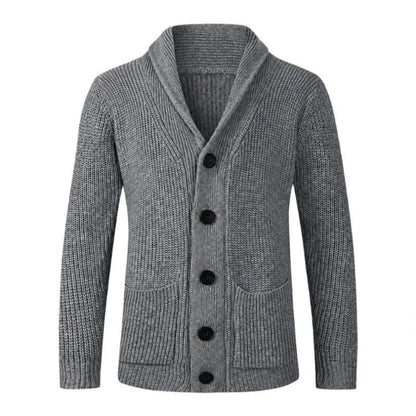 Cardigan en maille boutonné pour homme avec col châle 2