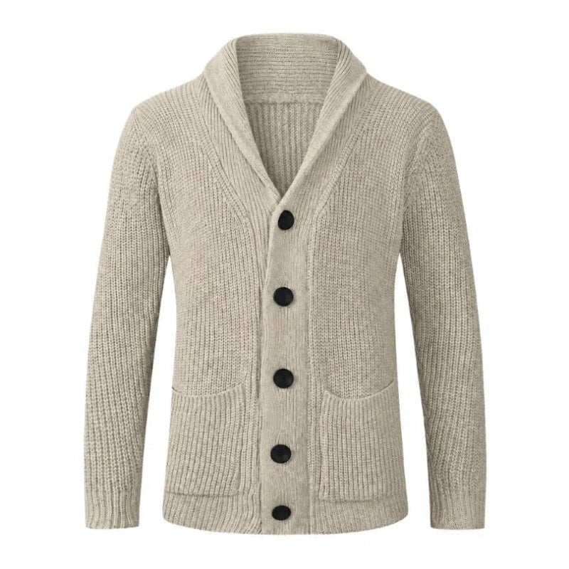 Cardigan en maille boutonné pour homme avec col châle 3
