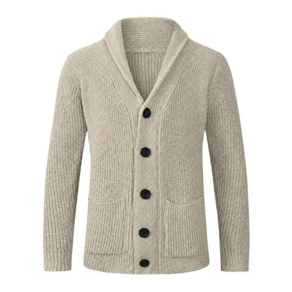 Cardigan en maille boutonné pour homme avec col châle 3