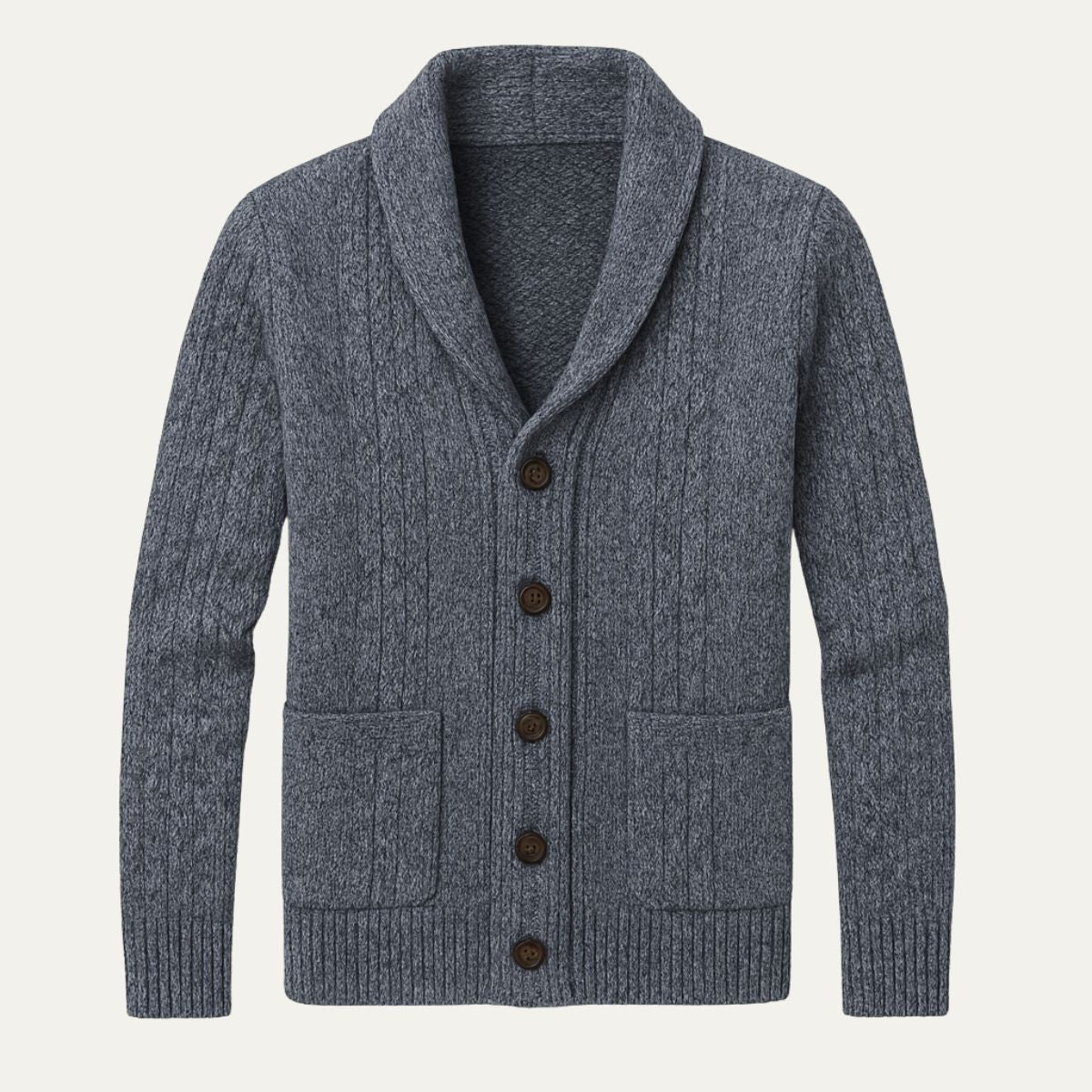 Cardigan en maille torsadée pour homme avec col châle 2