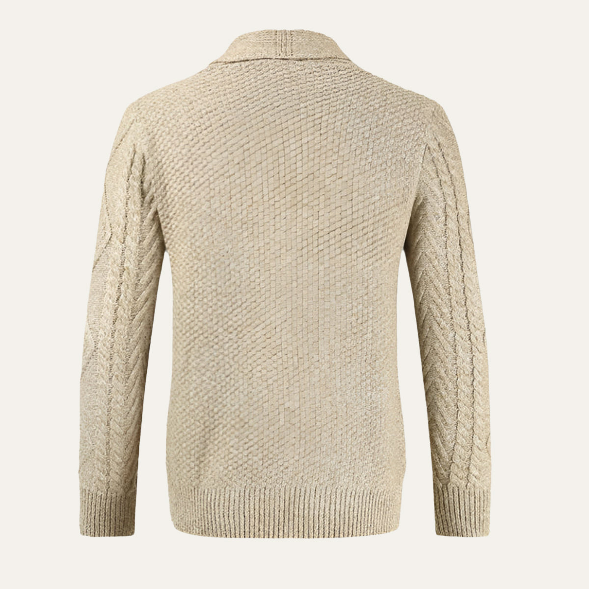 Cardigan en maille torsadée pour homme avec col châle 6