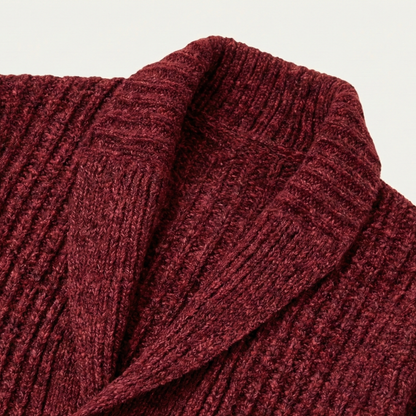 Cardigan homme en maille épaisse avec col châle 13