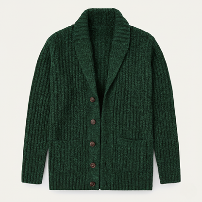 Cardigan homme en maille épaisse avec col châle 5