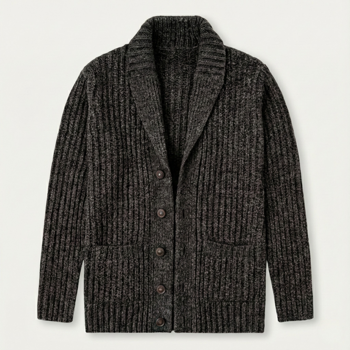 Cardigan homme en maille épaisse avec col châle 9