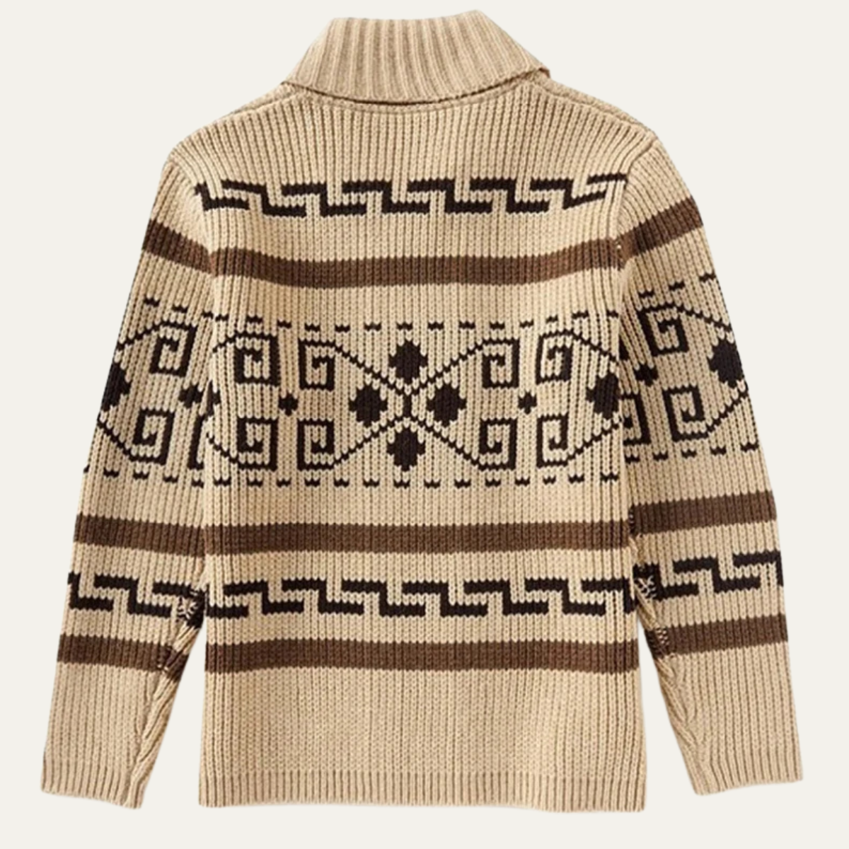 Cardigan zippé en maille à motif géométrique pour homme avec col châle 3