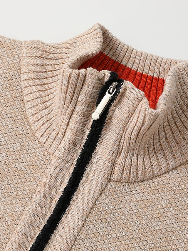 Cardigan zippé en maille côtelée pour homme 6