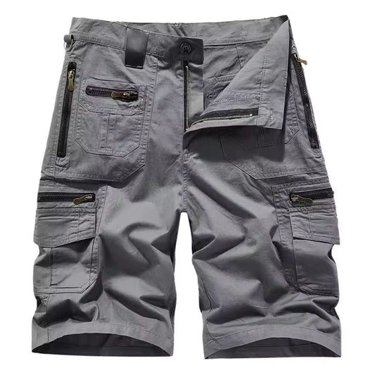 Short Cargo Homme avec Poches Multiples et Fermeture Zippée