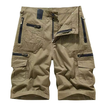 Short Cargo Homme avec Poches Multiples et Fermeture Zippée