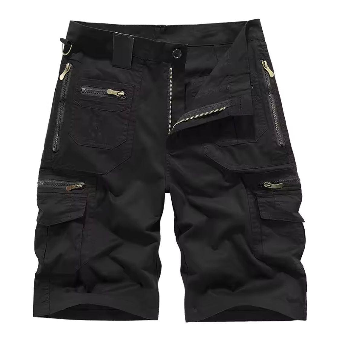 Short Cargo Homme avec Poches Multiples et Fermeture Zippée
