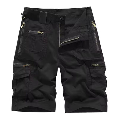 Short Cargo Homme avec Poches Multiples et Fermeture Zippée