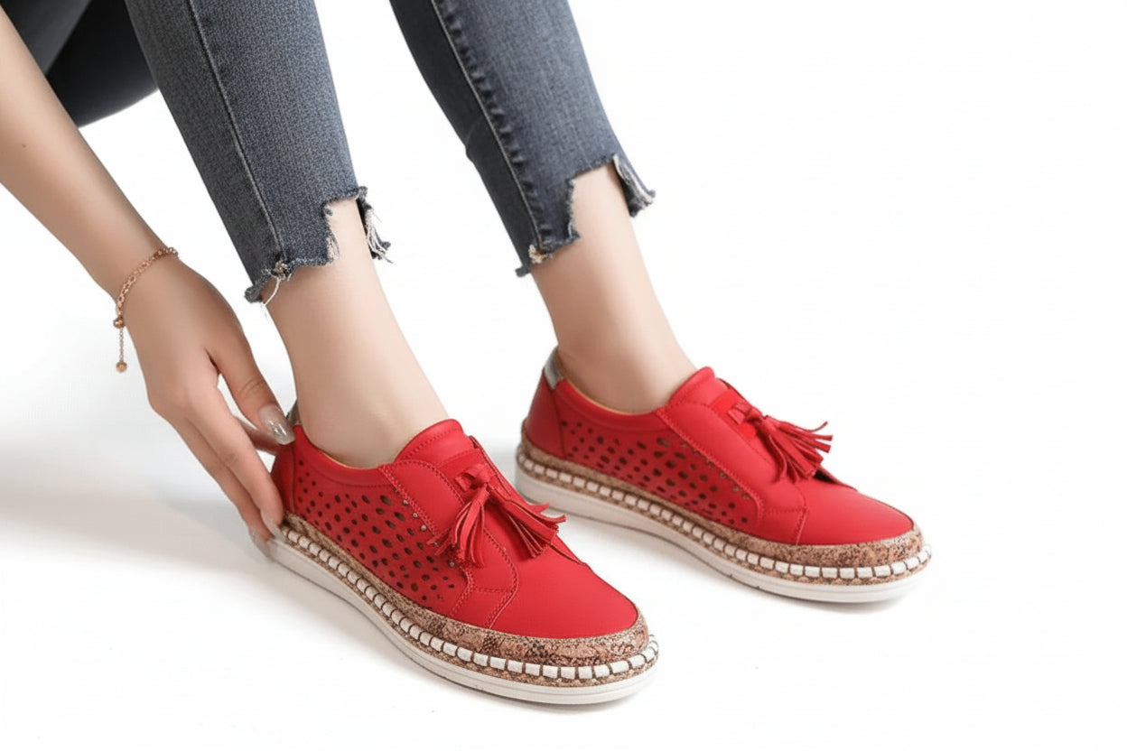 Mocassins Femme Été À Enfiler À Glands-Gigié