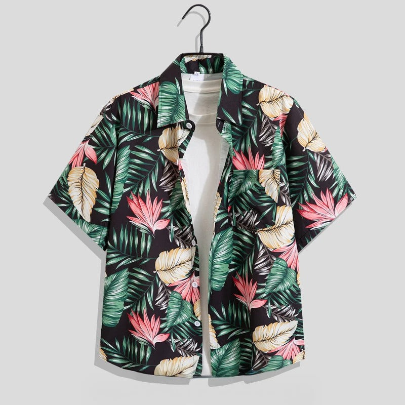 Chemise à manches courtes à imprimé floral pour homme 2