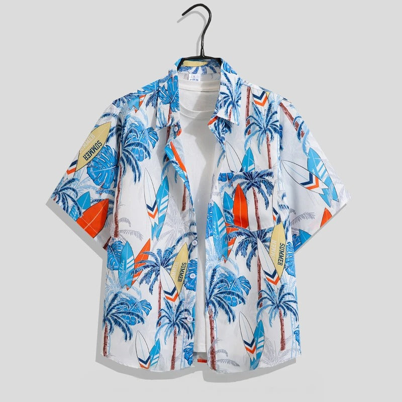 Chemise à manches courtes à imprimé floral pour homme 4