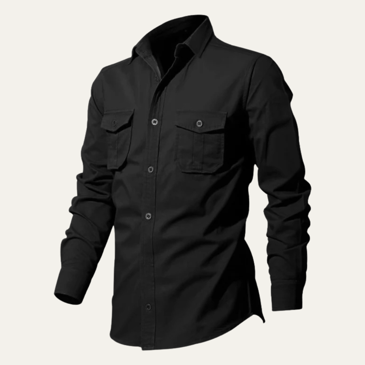 Chemise à manches longues pour homme avec deux poches poitrine 11