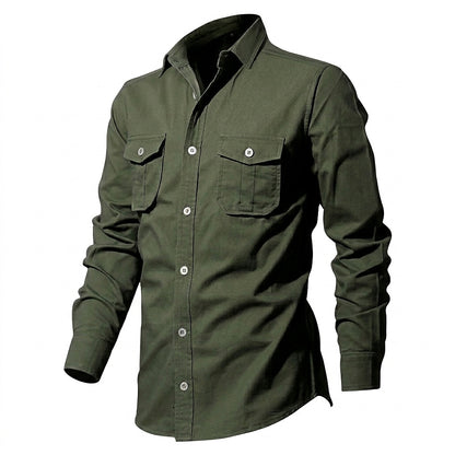 Chemise à manches longues pour homme avec deux poches poitrine 2